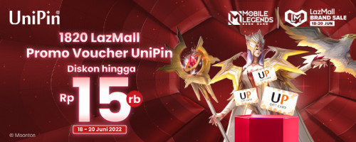 Promo Diskon 15% hingga Rp 15.000 Voucher UniPin di 1820 LazMall Lazada